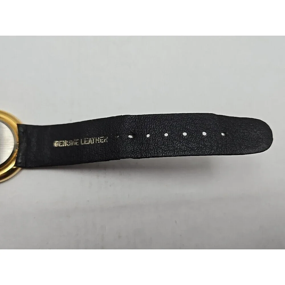 Vintage Jacques Farel Gold Tone Black Roman Dial Womens Quartz Watch New Battery